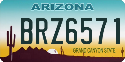 AZ license plate BRZ6571