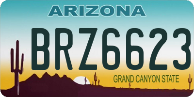 AZ license plate BRZ6623