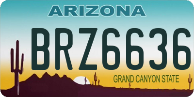 AZ license plate BRZ6636