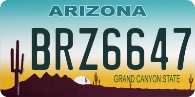 AZ license plate BRZ6647