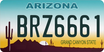 AZ license plate BRZ6661