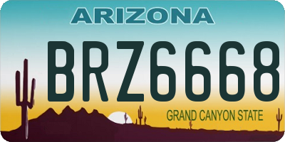 AZ license plate BRZ6668