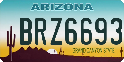 AZ license plate BRZ6693