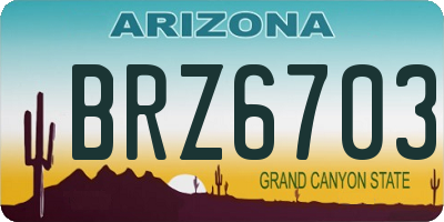 AZ license plate BRZ6703