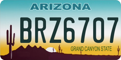 AZ license plate BRZ6707