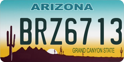 AZ license plate BRZ6713