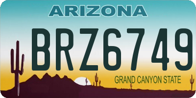 AZ license plate BRZ6749