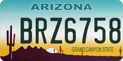 AZ license plate BRZ6758