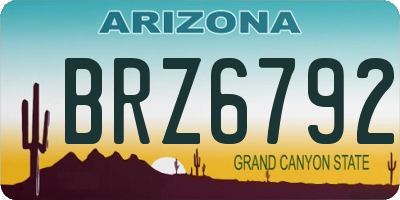 AZ license plate BRZ6792