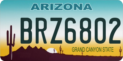 AZ license plate BRZ6802
