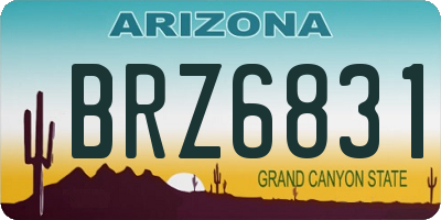 AZ license plate BRZ6831
