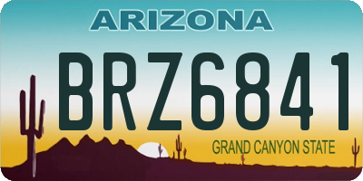 AZ license plate BRZ6841