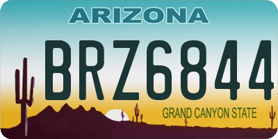 AZ license plate BRZ6844