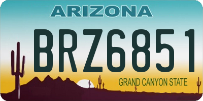 AZ license plate BRZ6851