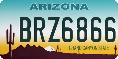 AZ license plate BRZ6866