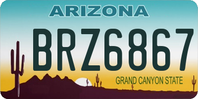 AZ license plate BRZ6867