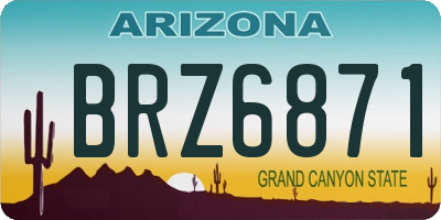 AZ license plate BRZ6871