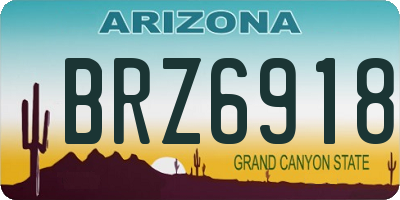 AZ license plate BRZ6918
