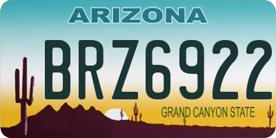 AZ license plate BRZ6922