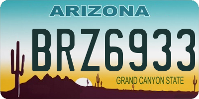AZ license plate BRZ6933