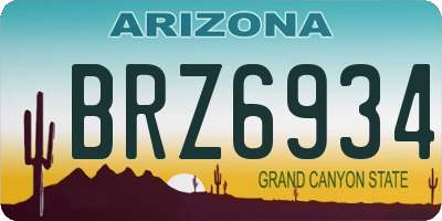 AZ license plate BRZ6934
