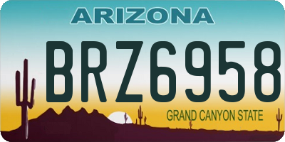 AZ license plate BRZ6958