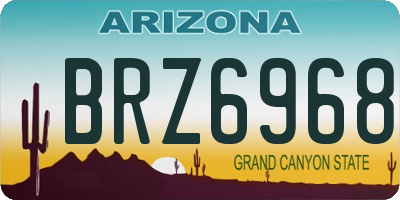 AZ license plate BRZ6968