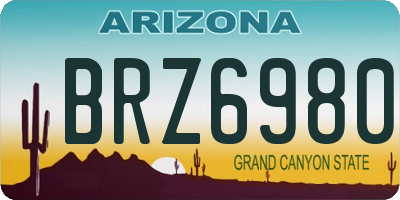 AZ license plate BRZ6980
