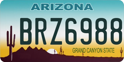 AZ license plate BRZ6988