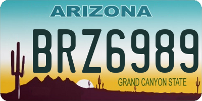 AZ license plate BRZ6989