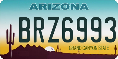 AZ license plate BRZ6993