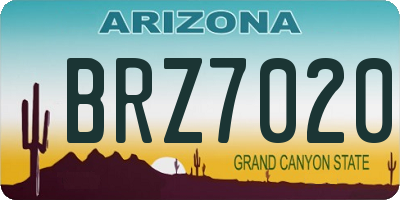 AZ license plate BRZ7020