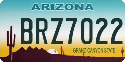 AZ license plate BRZ7022