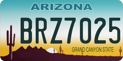 AZ license plate BRZ7025