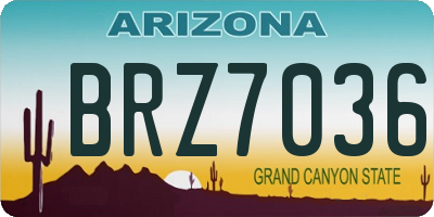 AZ license plate BRZ7036