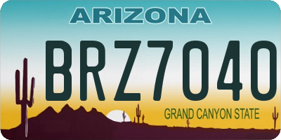 AZ license plate BRZ7040