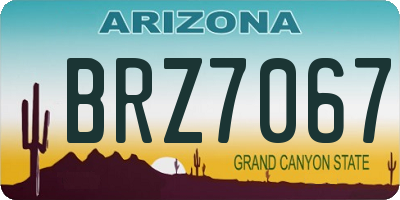 AZ license plate BRZ7067