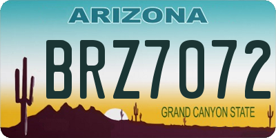 AZ license plate BRZ7072