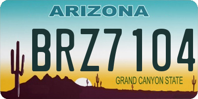 AZ license plate BRZ7104