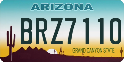AZ license plate BRZ7110