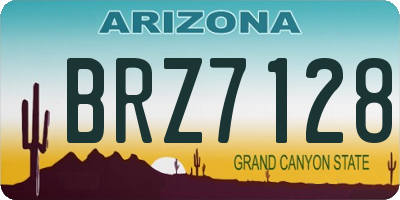 AZ license plate BRZ7128