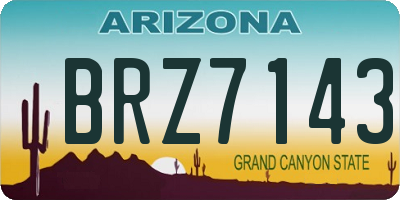 AZ license plate BRZ7143