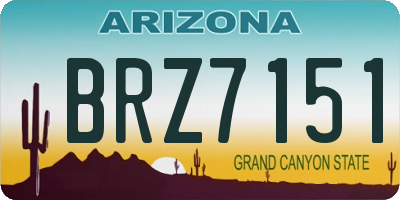 AZ license plate BRZ7151