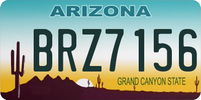 AZ license plate BRZ7156