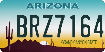 AZ license plate BRZ7164
