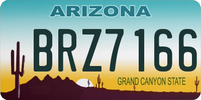 AZ license plate BRZ7166