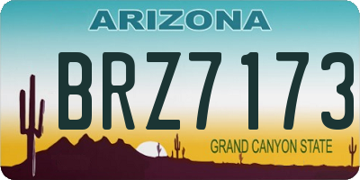 AZ license plate BRZ7173