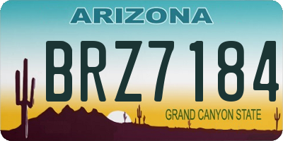 AZ license plate BRZ7184