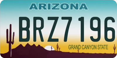 AZ license plate BRZ7196