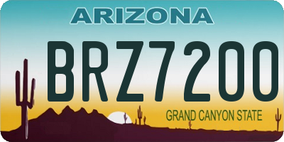 AZ license plate BRZ7200